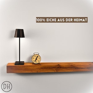 Wandregal eiche – Wandregal holz aus massiver Eiche – Eiche massiv Regal schwebend – Rustikales Wandboard Holz – Handgefertigtes Regal immagine 3
