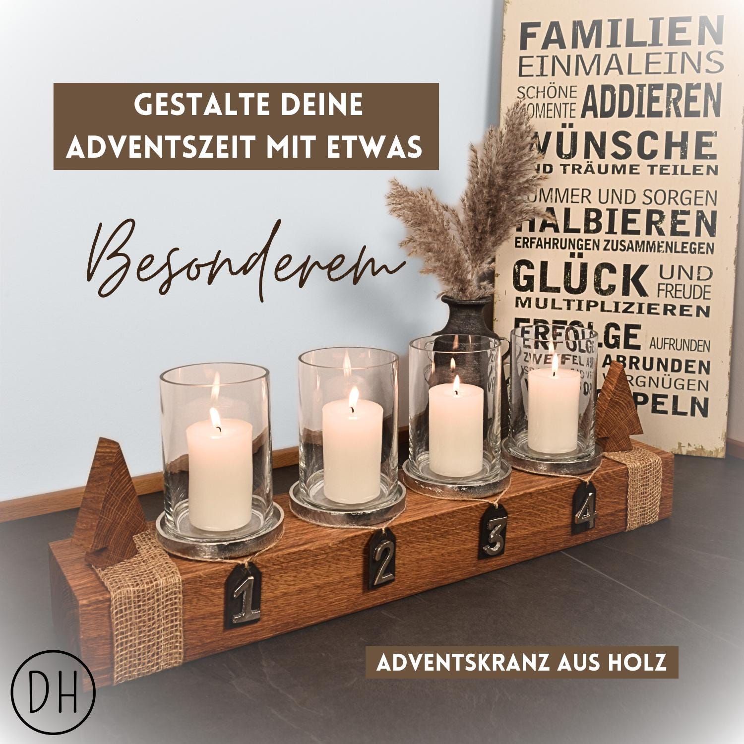 Adventskranz aus eiche
