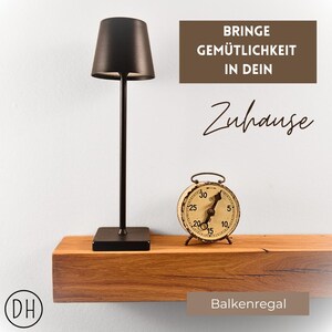 Wandregal eiche – Wandregal holz aus massiver Eiche – Eiche massiv Regal schwebend – Rustikales Wandboard Holz – Handgefertigtes Regal immagine 5