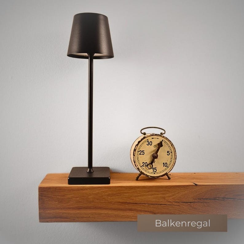 Wandregal eiche – Wandregal holz aus massiver Eiche – Eiche massiv Regal schwebend – Rustikales Wandboard Holz – Handgefertigtes Regal immagine 7