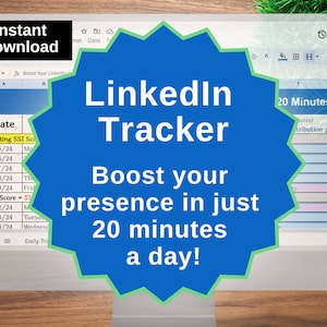 LinkedIn Optimization Tool for Building LinkedIn Presence, Strategy and Tracker to Improve Your LinkedIn Profile Presence, LinkedIn Planner