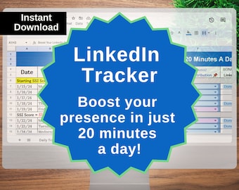 LinkedIn Optimization Tool for Building LinkedIn Presence, Strategy and Tracker to Improve Your LinkedIn Profile Presence, LinkedIn Planner