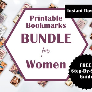 Bundle of Bookmarks for Women | Bookmark Printable } Bookmarks Handmade and Bookmark Ideas for Gifts | Gifts for Her Bookmark Designs