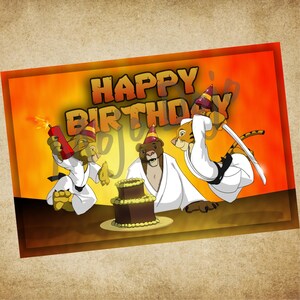 Martial Arts Happy Birthday Postcards