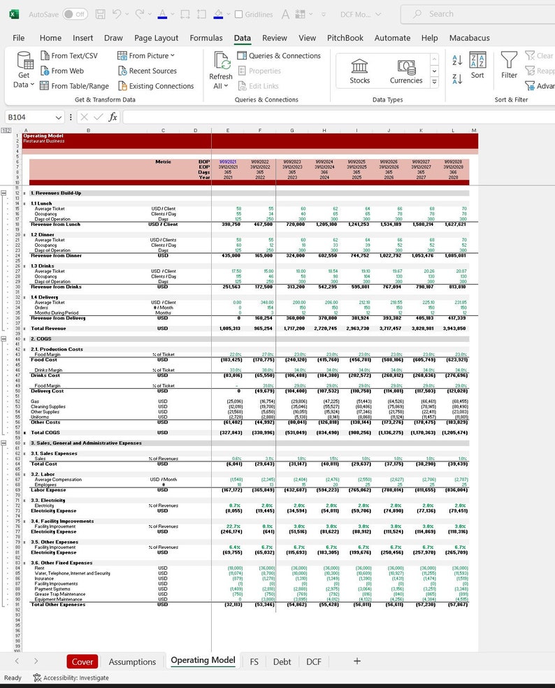 Discounted Cash Flow (DCF) Financial Model | Valuation Template - Etsy
