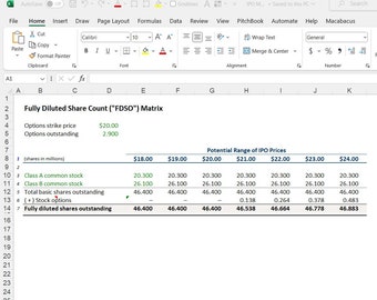 Initial Public Offering (IPO) Financial Model Template