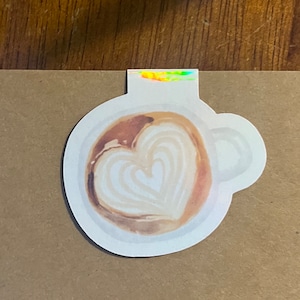 Coffee Cup Heart Magnetic Bookmark