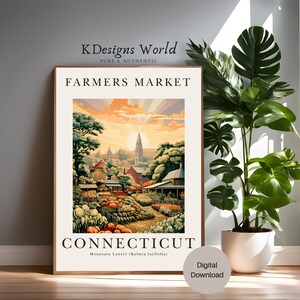 Connecticut - Farmers Market, Digital Print, Digital Poster, Digital Download, Printable Art, Digital Wall Art Commerical Use