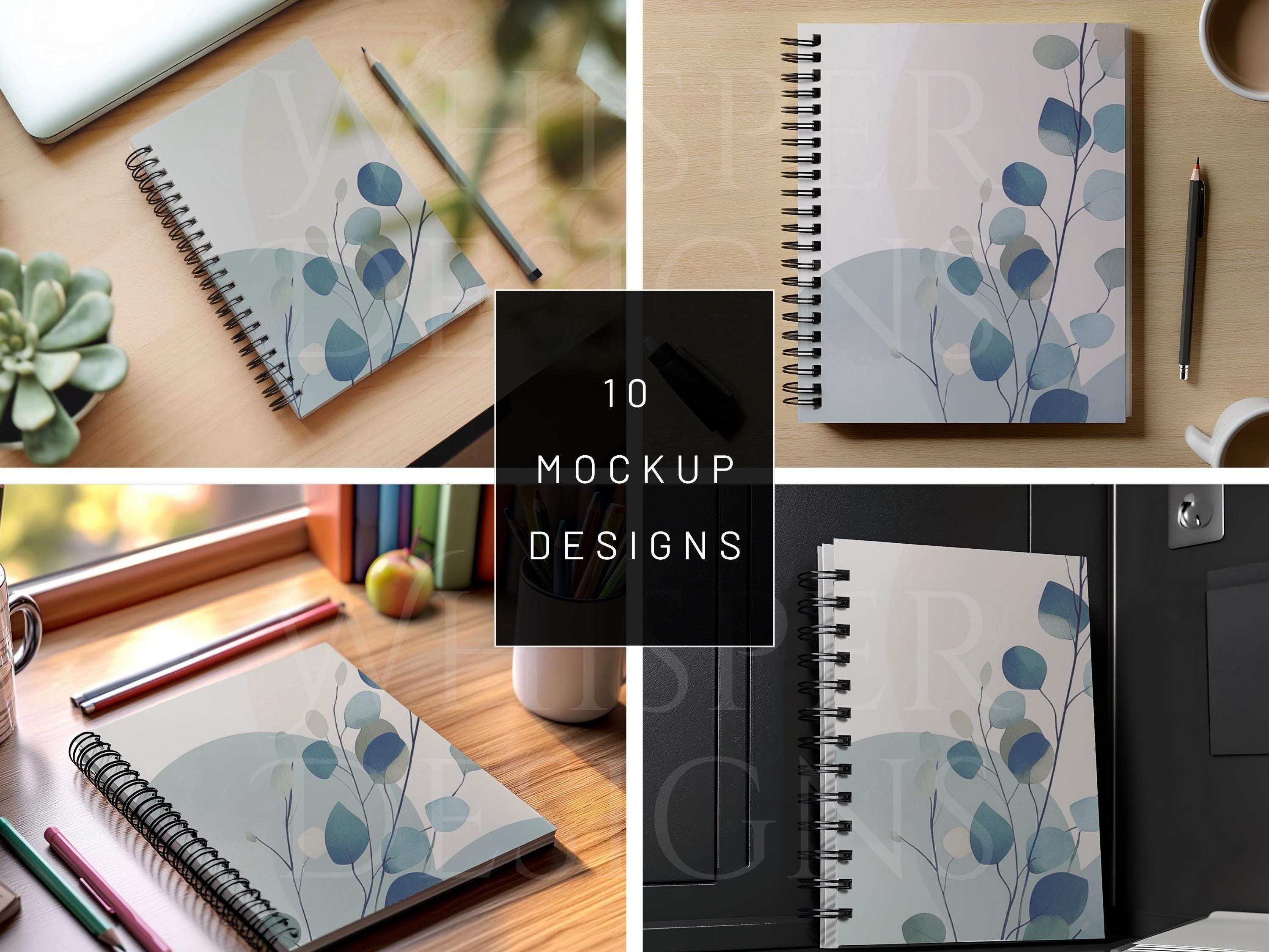 Spiral Notebook Mockup Bundle -home Decor Mockups -10 Mockup Designs ...