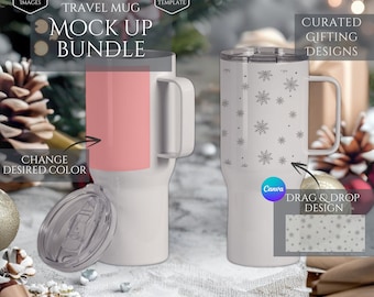 25 Oz Tumbler Mockup Bundle - 20 Gift Mockup Designs - Canva Drag and Drop Tumbler Mockup Template - High Quality Digital Mockups