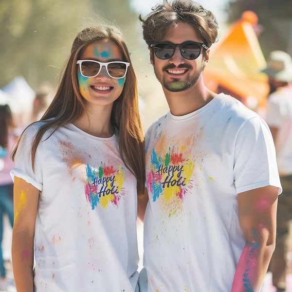 Holi festival Shirt - Indian Festival of Colors - Casual Festival Wear - Holi Party Essentials - Holi Celebration Attire - Man & Woman Tee