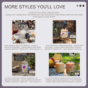 11 Oz Candle Mockup Bundle -Two Wick Gift Design -20 HQ Designs -Canva Drag and Drop Candle Template -White Jar Label Mockup -Digital PNG image 6