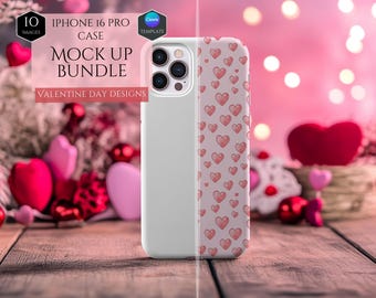 iPhone Case Mockup Bundle - Valentines Day Mockups - 10 Mockup Designs -Customizable Holiday Decor -Festive Mockup -Decoration Mockup