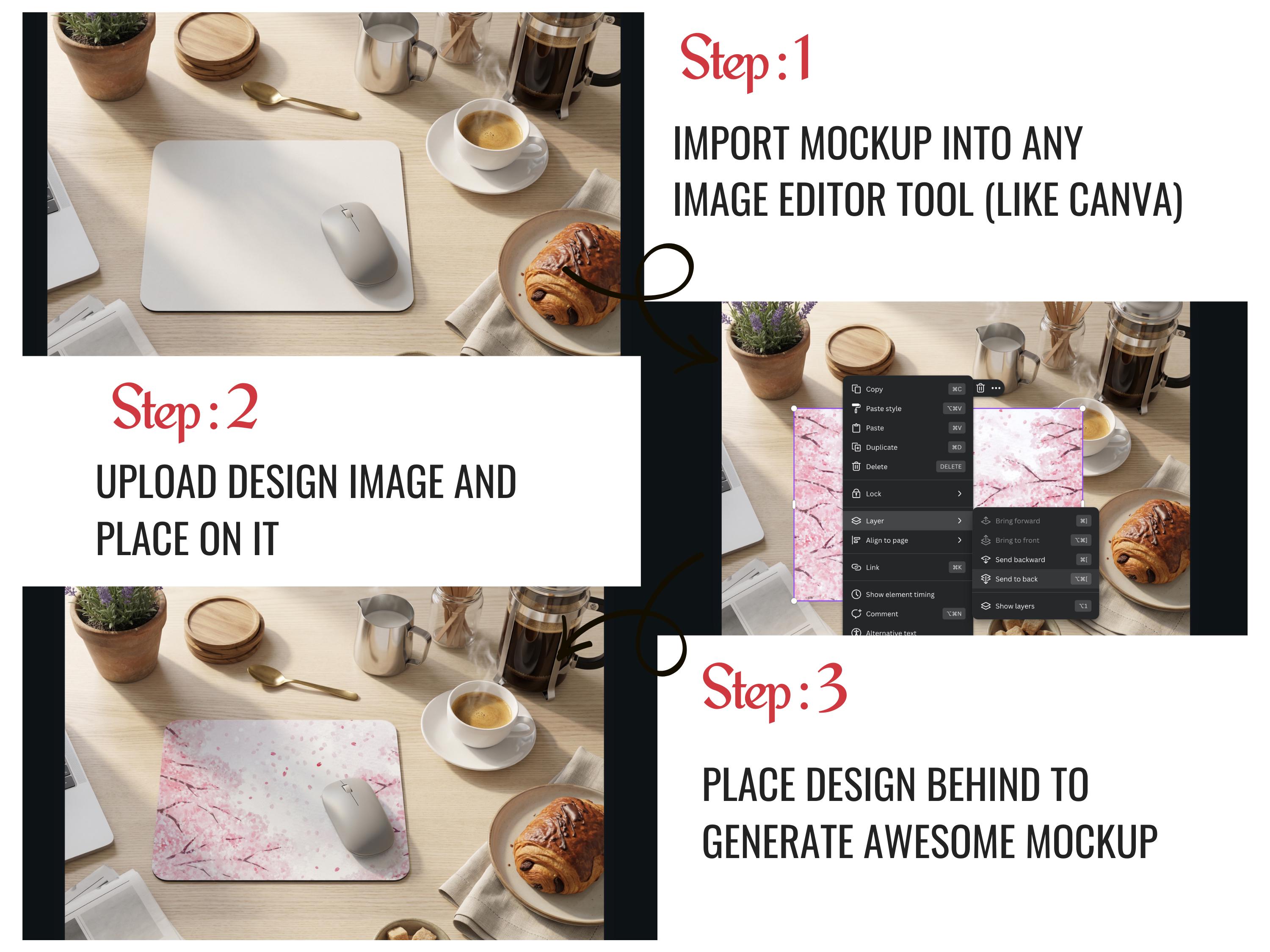 Mouse Pad Mockup Bundle -personalized Gift Designs -customizable ...