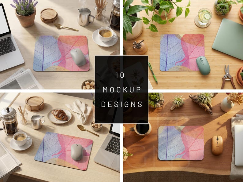 Mouse Pad Mockup Bundle -productive Workspace Designs -customizable ...
