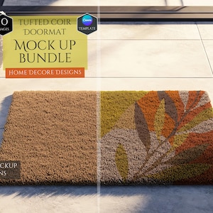 Doormat Mockup Bundle -Home Decor Mockups -10 Mockup Designs -Customizable Home Decor -HQ Mockups -Decoration Mockups -Canva Template
