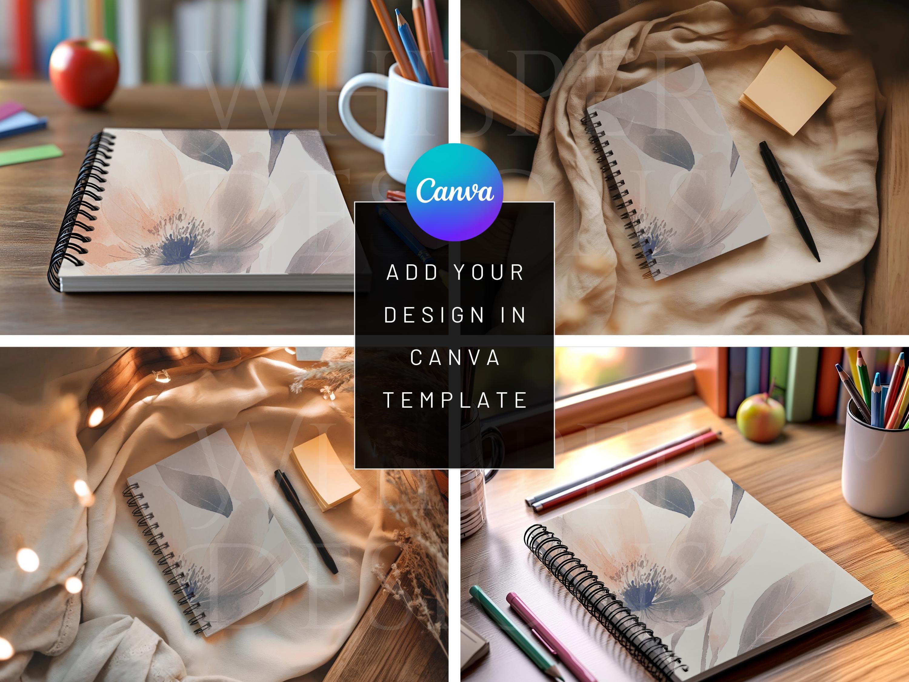 Spiral Notebook Mockup Bundle -home Decor Mockups -10 Mockup Designs ...