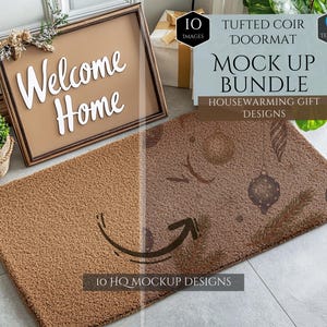 Doormat Mockup Bundle -Housewarming Gift Mockups -10 Mockup Designs -Doormat Home Decor -HQ Mockups -Decoration Mockups -Canva Template