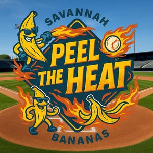 Peel The Heat, Savannah Bananen digitaler Download, lustige Baseball Kunst Druck, Bananen Ball Fan druckbare, persönlichen Gebrauch nur