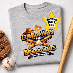 Cowboyhattar, basebollträ, PNG-sublimeringsdesign (digital nedladdning)
