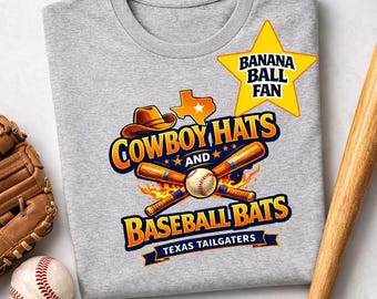 Diseño PNG de sombreros de vaquero y bates de béisbol para sublimación (descarga digital)