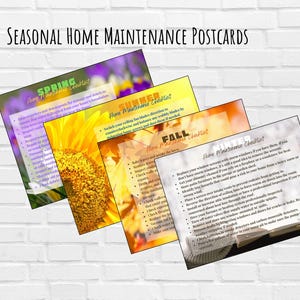 Saisonales Home Wartung Postkarten Set