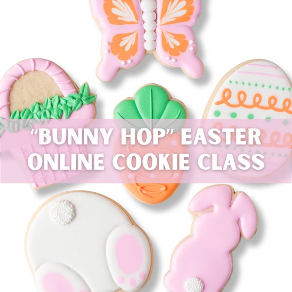 Bunny Hop - Clase de decoración de galletas de Pascua en línea