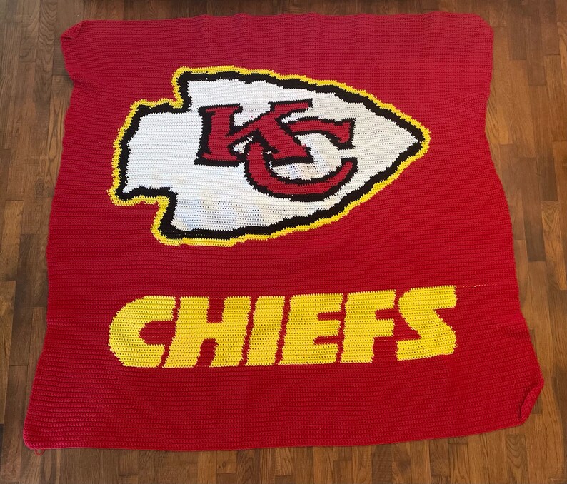 Kansas City Chiefs Crocheted Blanket Etsy
