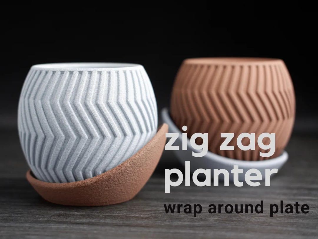 Fresh Look at Minimalist Zig Zag Planter Drainage Hole And Tray Modern Indoor