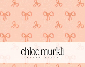 Pink Bows Seamless Pattern, Bows Seamless Digital Paper, Digital Bows Pattern, Pink Bows Seamless File, Watercolor Pink Bows, Girly Pattern