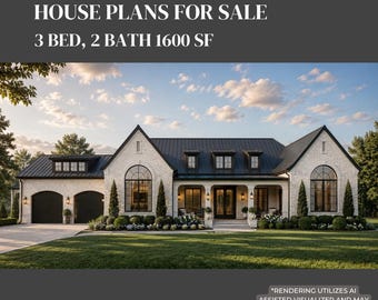 Modern House Plans: The Tennessean, 3 Bed, 2 Bath (Blueprints)
