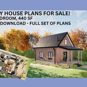 Two Bedroom Farmhouse Tiny Home Architectural Plans 2024 Tiny House Plans Tiny Cabin House Plans Tiny Home Blueprints Full Set of Drawings