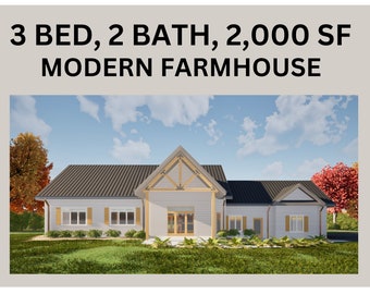 Modern Farmhouse House Plans: 3 Bed, 2 Bath Blueprints
