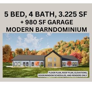 5 Bedroom 4 Bathroom Barndominium Plans Modern Barndo Plans Farmhouse Barndominium Floor Plans Custom Barndominium Plans 5 Bed House Plan