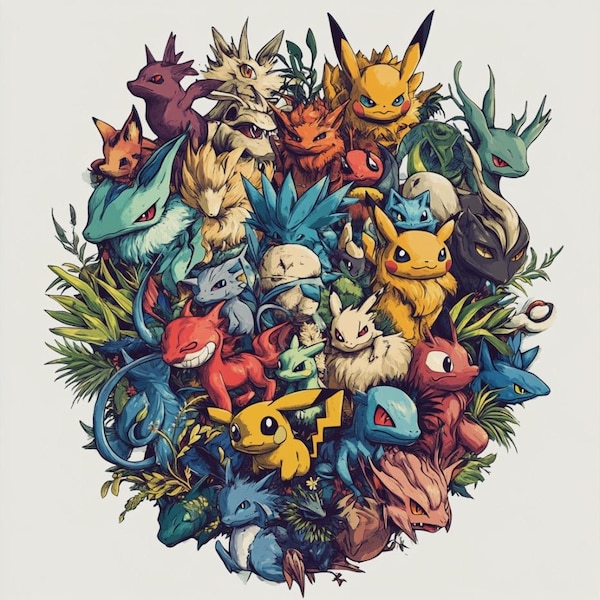 Pokémon PNG, Pokemon PNGs, Digital Download, Sublimation Design, T-Shirt png, Thumbnail png - Instant Download