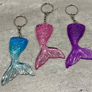 Custom Resin Mermaid Tail Keychain Mythical Lover Fantasy Resin Keychain