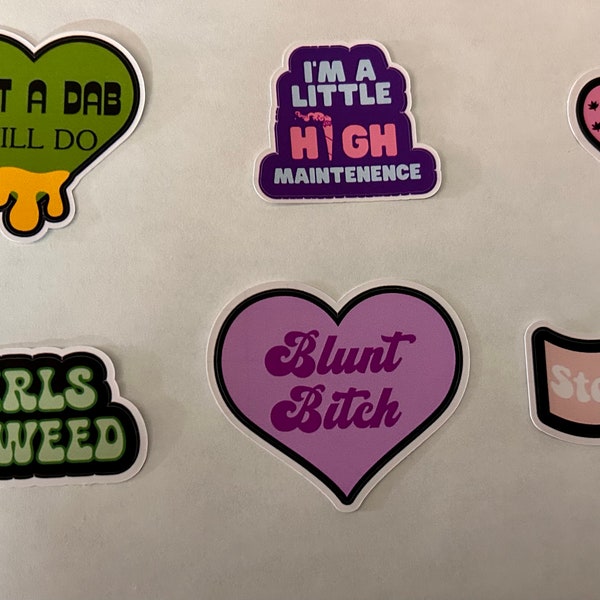 6 Pack Stoner Girl Stickers