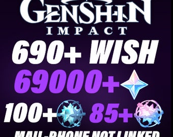 EU | 69000+ primogems / 690+ wishes total | Wishes Reroll Genshin Impact