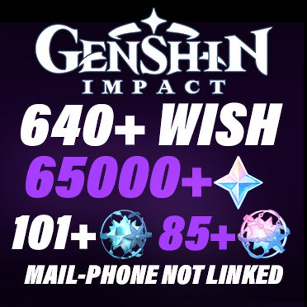 EU | 65000+ primogems / 640+ wishes total | Wishes Reroll Genshin Impact