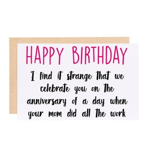 Anniversaire drôle, carte d'anniversaire drôle, joyeux anniversaire drôle, je t'aime plus qu'un gros enfant aime les gâteaux