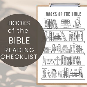 Bible Bookshelf Coloring Printable | Bible Book Tracker Printable | Bible Tracker | Bible Journal| Bible Checklist