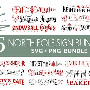 North Pole Street Signs SVG Bundle | North Pole svg | Christmas Sign svg | North Pole svg | Candy Cane svg | Christmas Cut Files