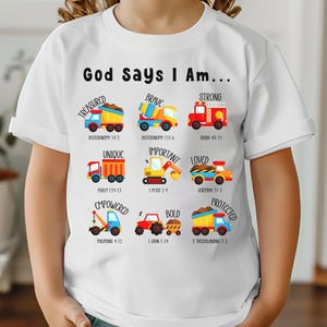 Deus diz que eu sou um caminhão PNG, arquivos SVG de caminhão, camiseta com versículo bíblico, moletom de igreja, SCG de construção, download digital