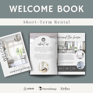 Modern Vacation Rental Template,House Host Manual Guidebook Template, Airbnb Guest Book, Guest Book Canva Template, Airbnb House Guide