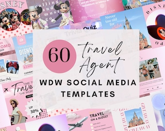 WDW Travel Agent Social Media Templates | Travel Agent Templates WDW | Travel Agent Instagram Posts | Travel Instagram Templates