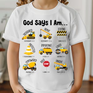 Deus diz que eu sou um caminhão PNG, arquivos SVG de caminhão, camiseta com versículo bíblico, moletom de igreja, SCG de construção, download digital
