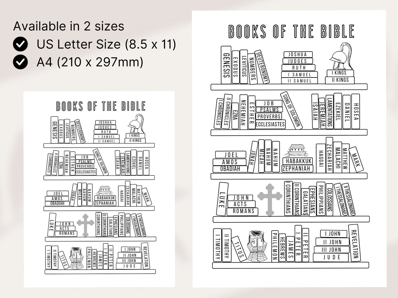 Bible Bookshelf Coloring Printable | Bible Book Tracker Printable ...