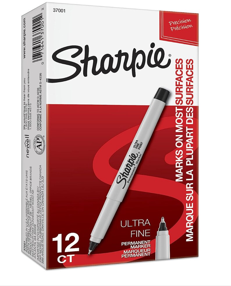 SHARPIE Permanent Markers, Ultra Fine Point, Black, 12 Count Etsy