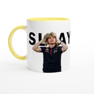 Max Verstappen SLAY Mug Ceramic Yellow