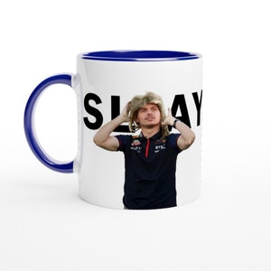 Max Verstappen SLAY Mug Ceramic Blue